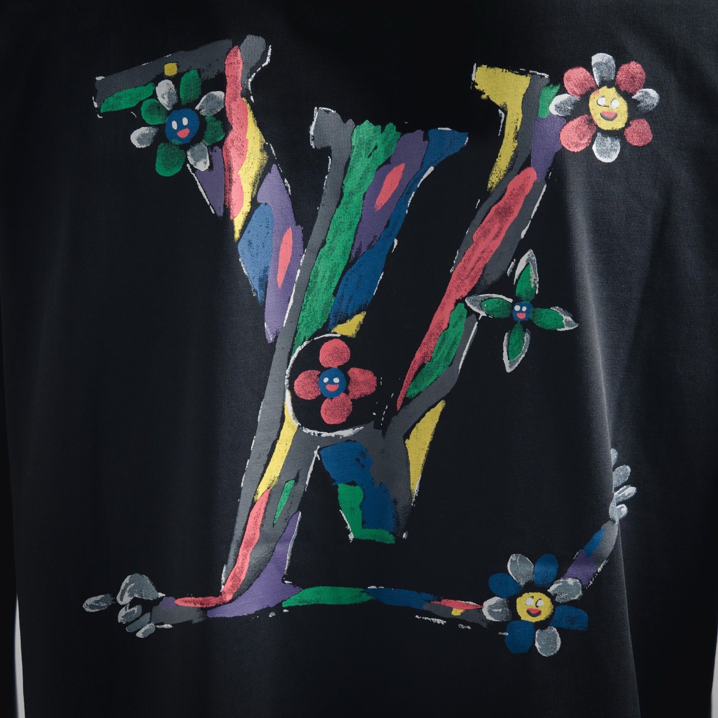 Louis Vuitton Flowers Black T-shirt